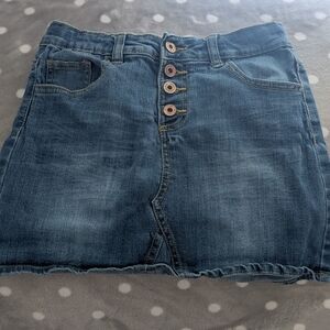 Girl's Denim Button-Up Skirt